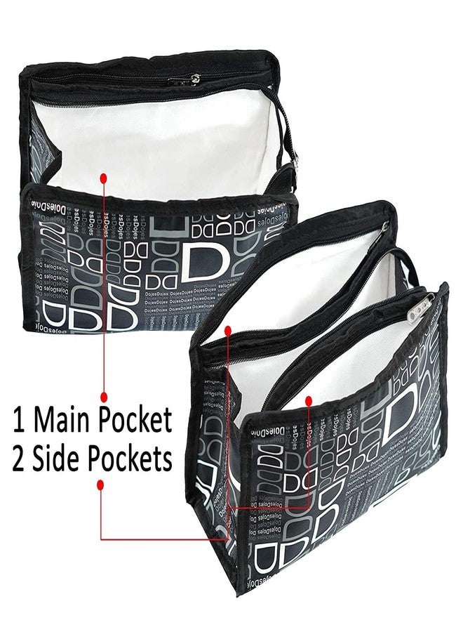 STACKRAID Set Of 3 Synthetic Toiletry Bag cosmetic travelling pouch toiletry bag makeup kit men for women (BLACK) - Image 3